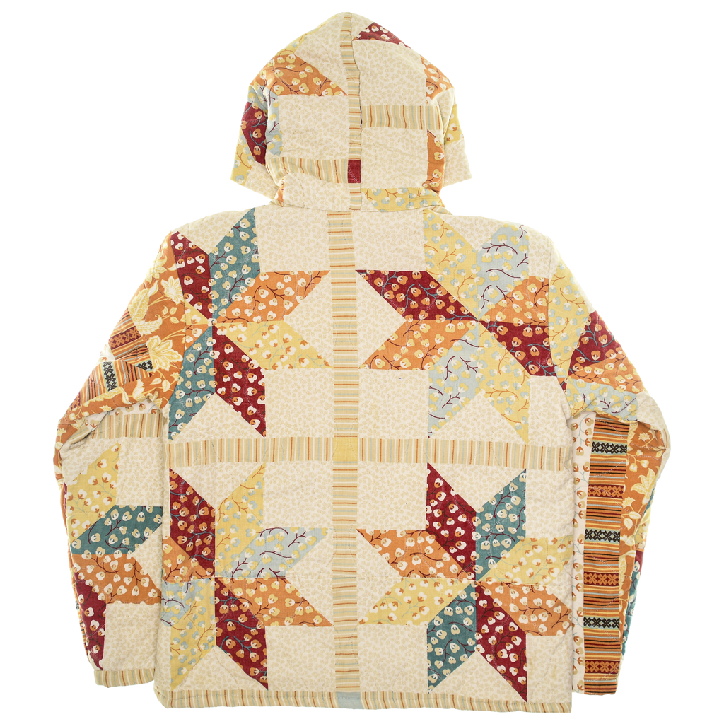 Red & Orange Star Coastal Nomad Quilt Hoodie