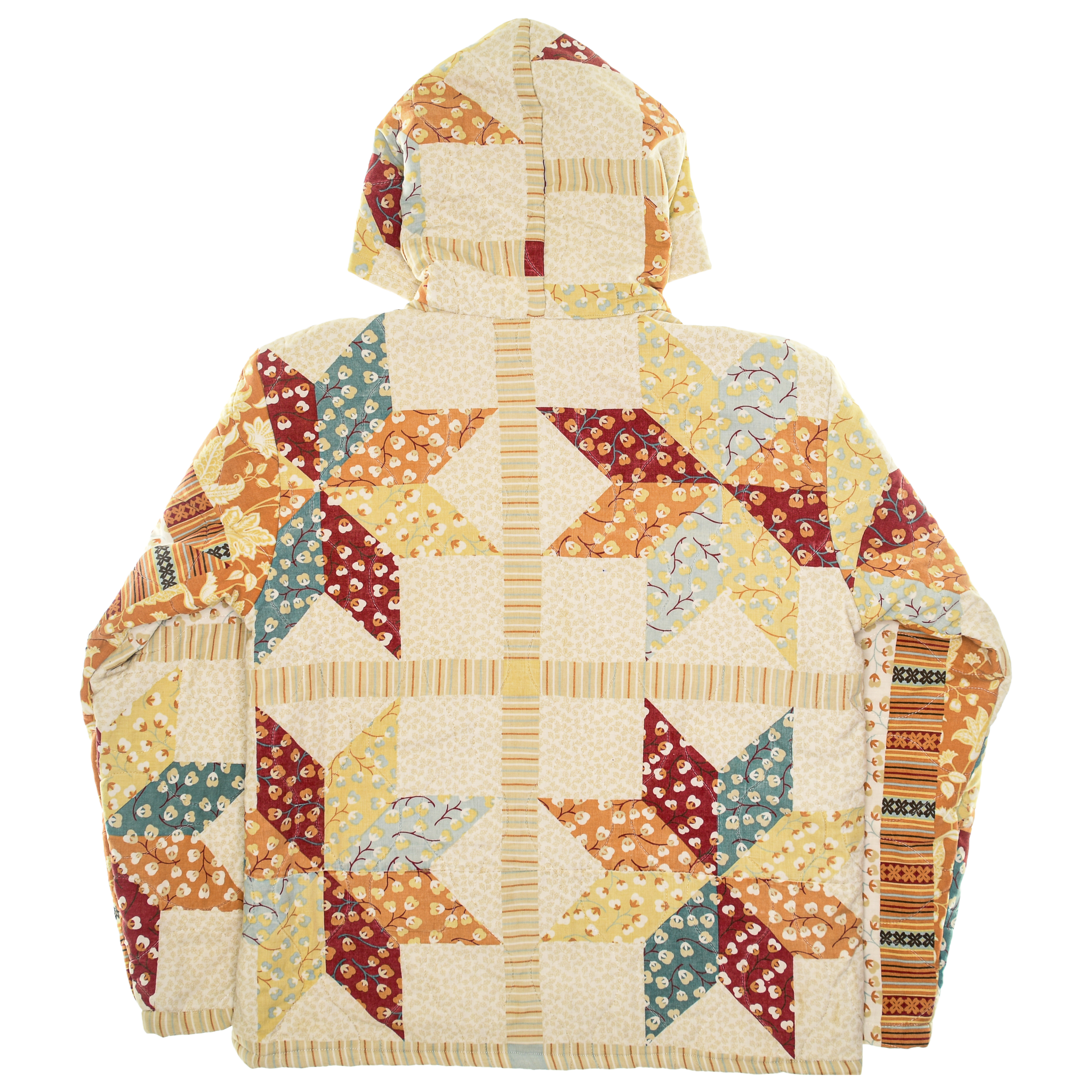 Red & Orange Star Coastal Nomad Quilt Hoodie