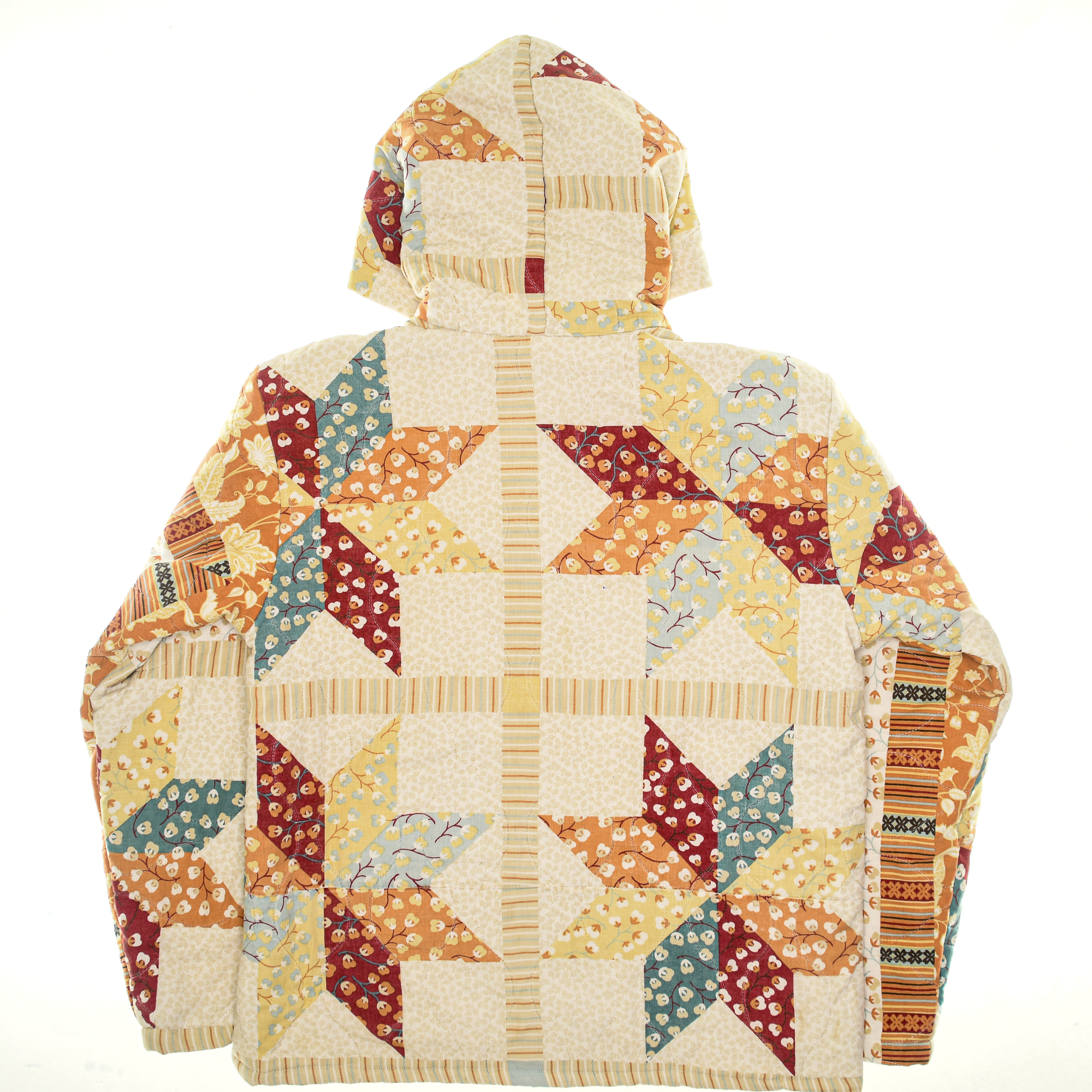Red & Orange Star Coastal Nomad Quilt Hoodie