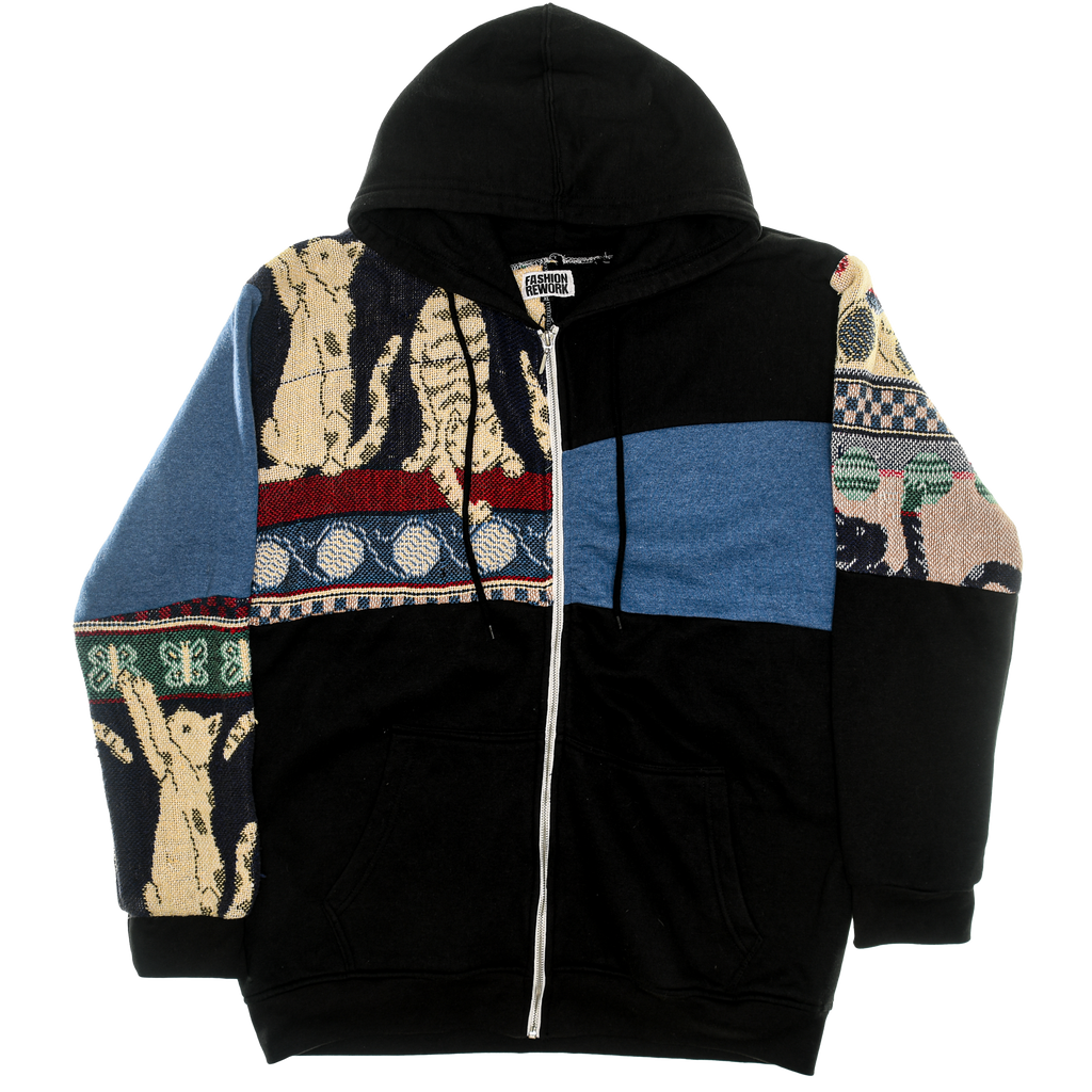 Kitten Patchwork Tapestry Zip Through