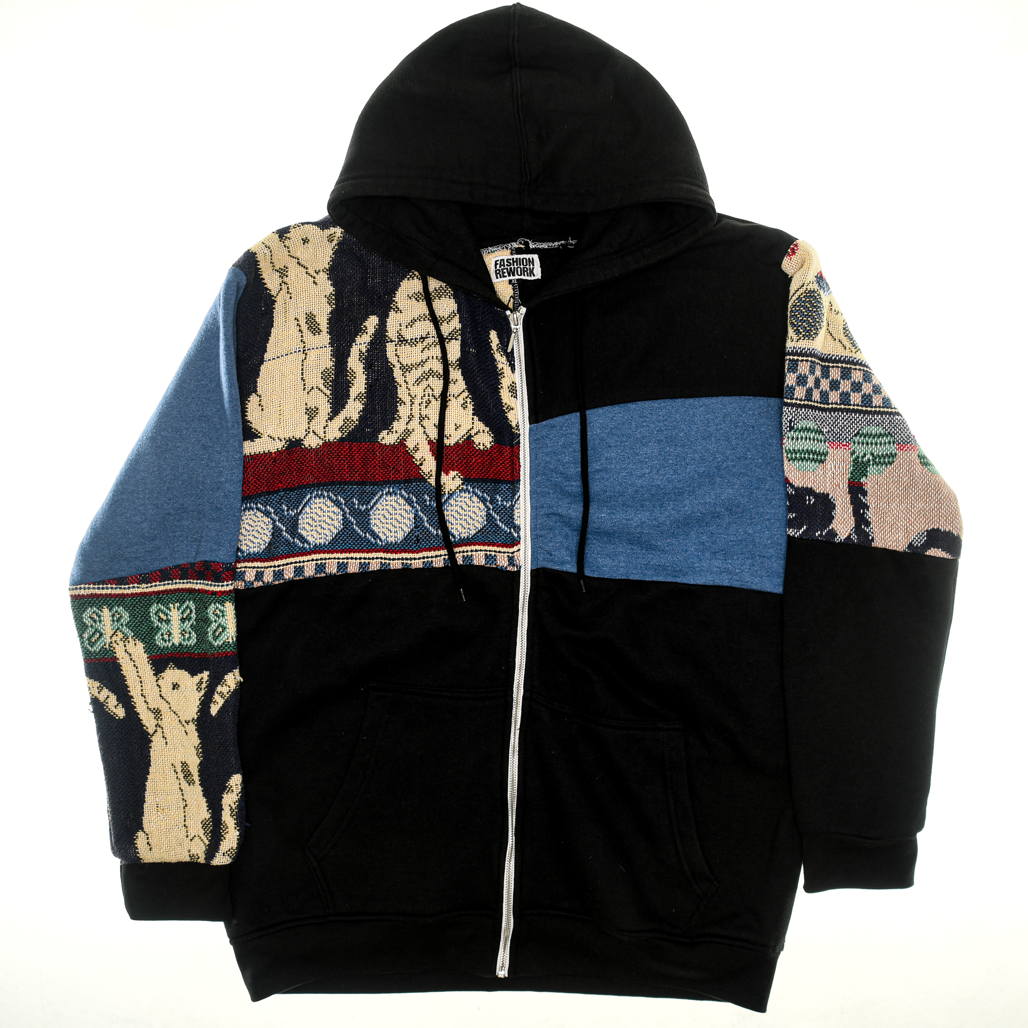 Kitten Patchwork Tapestry Zip Through