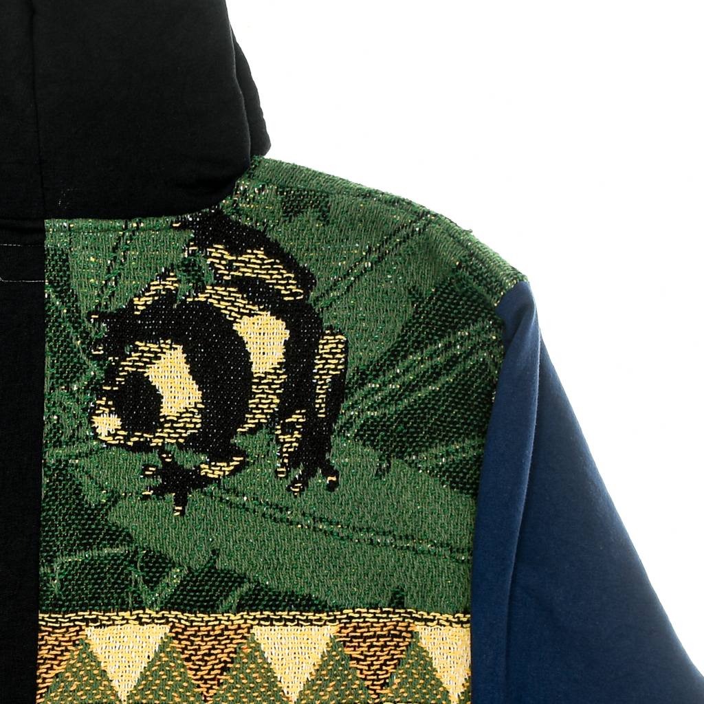 Tree Frog Patchwork Tapestry Zip Up Hoodie