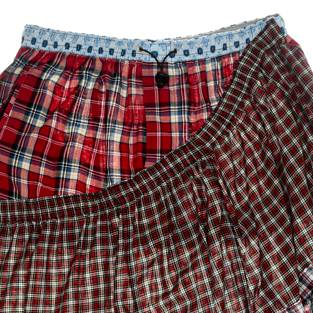 Red Plaid Maxi Boxer Skirt