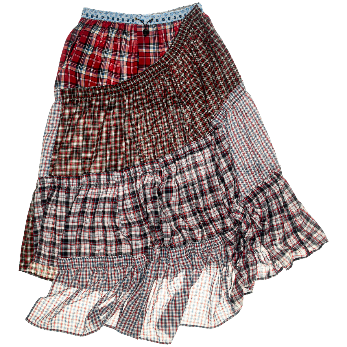 Red Plaid Maxi Boxer Skirt