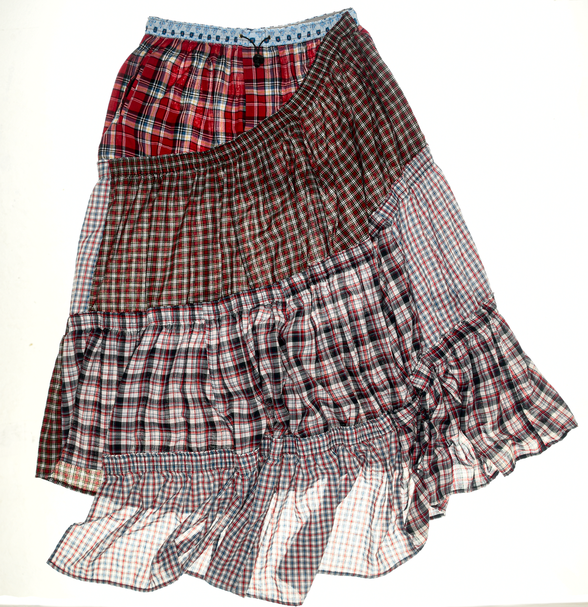 Red Plaid Maxi Boxer Skirt