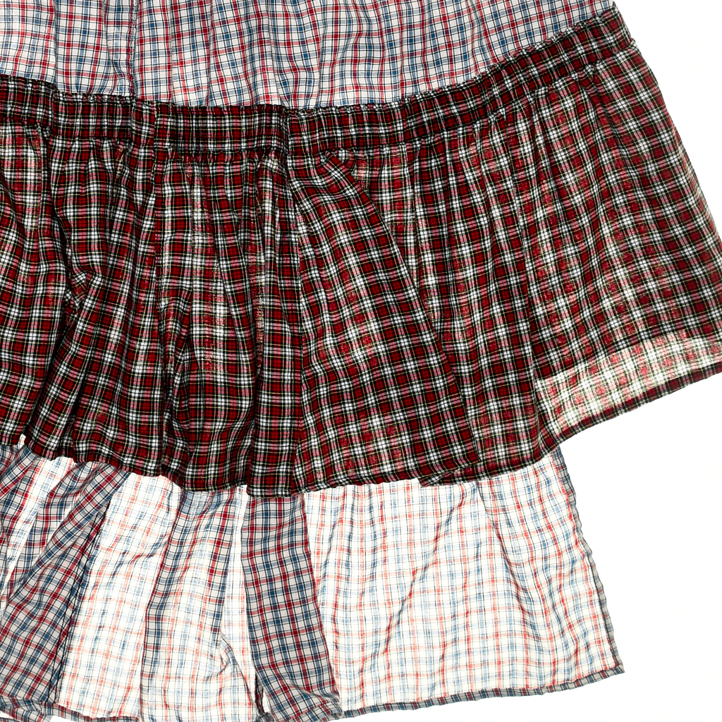 Red Plaid Maxi Boxer Skirt