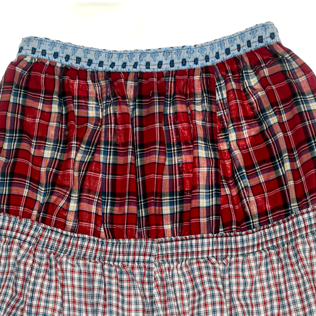 Red Plaid Maxi Boxer Skirt