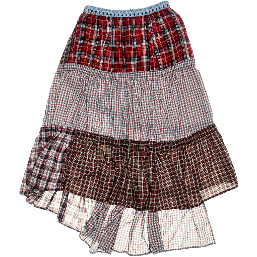 Red Plaid Maxi Boxer Skirt