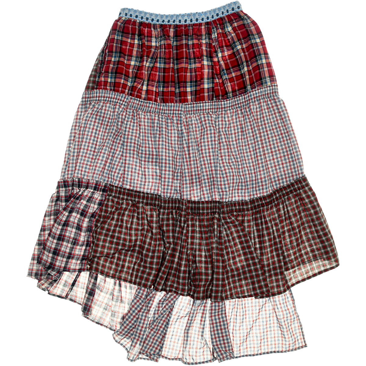 Red Plaid Maxi Boxer Skirt