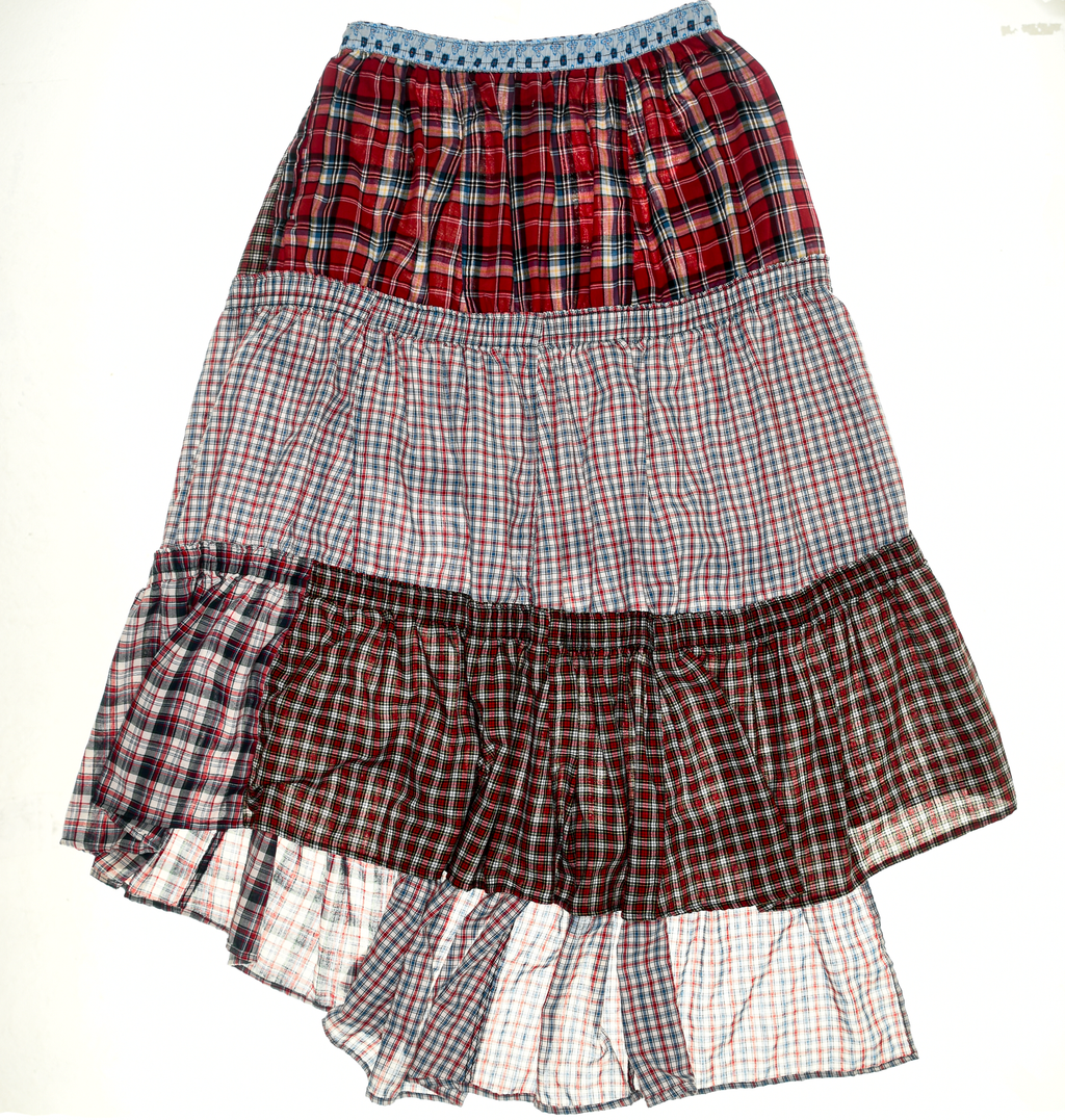 Red Plaid Maxi Boxer Skirt