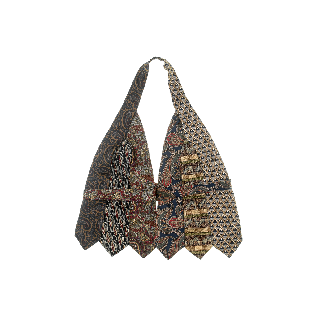 Mixed Browns Tie Halter Top