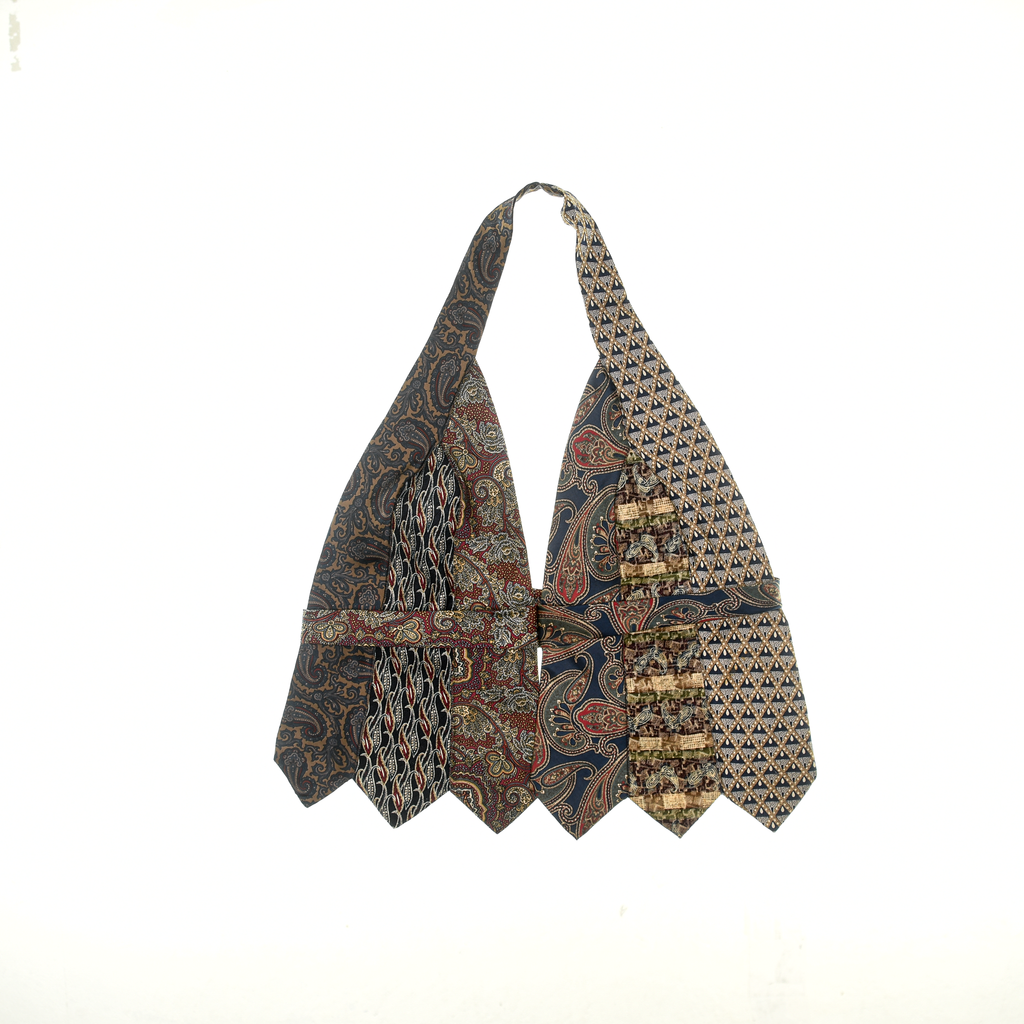 Mixed Browns Tie Halter Top