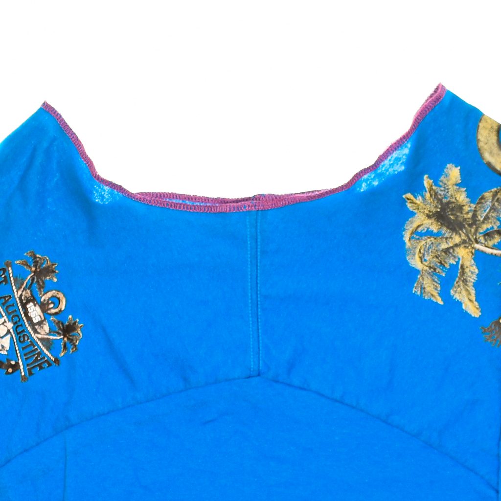 St. Augustine, FL Tourist Blue Reversible Crop Top