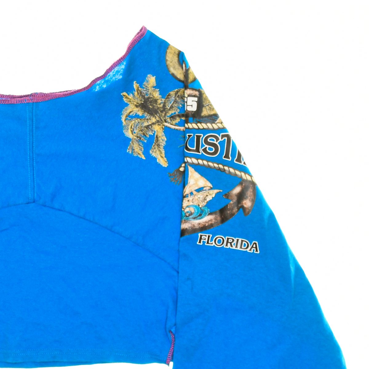 St. Augustine, FL Tourist Blue Reversible Crop Top