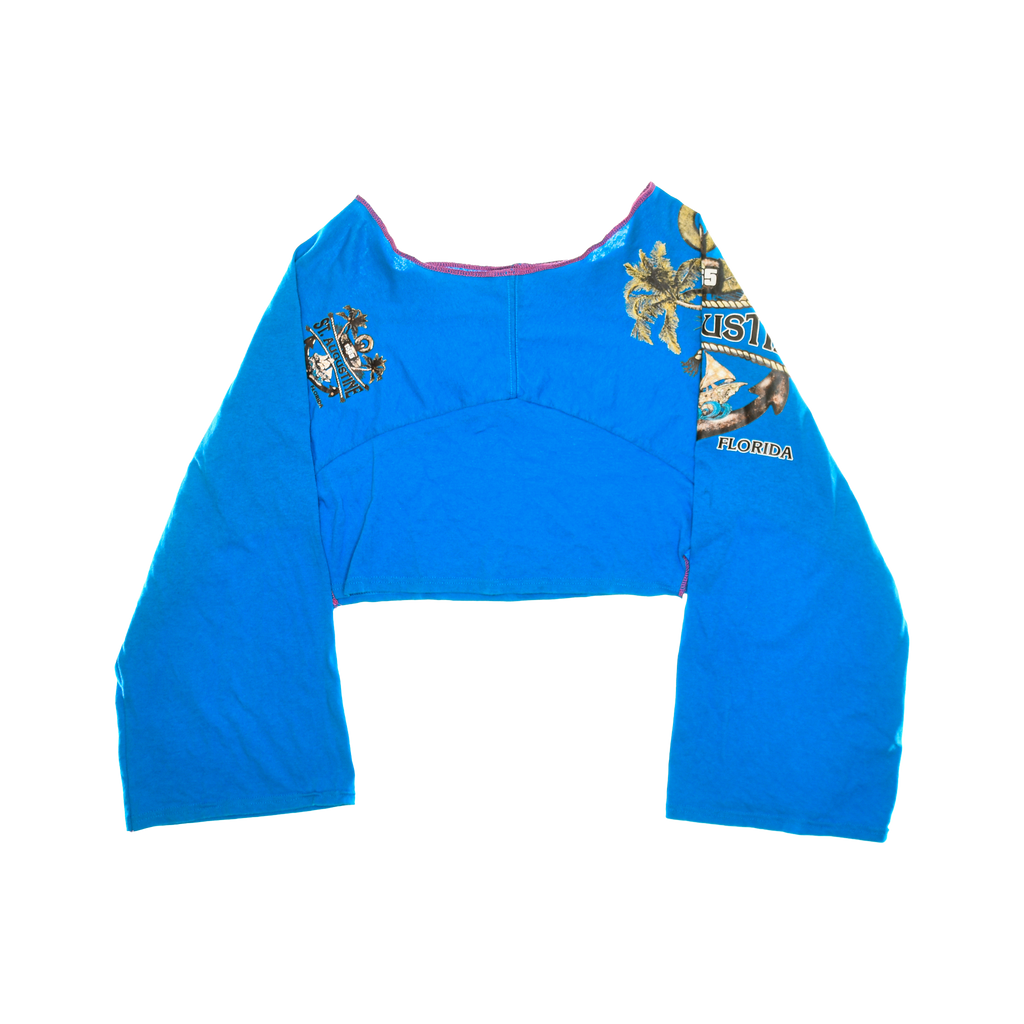 St. Augustine, FL Tourist Blue Reversible Crop Top