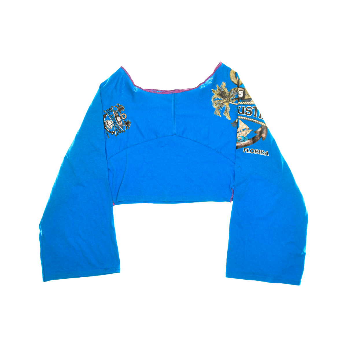 St. Augustine, FL Tourist Blue Reversible Crop Top