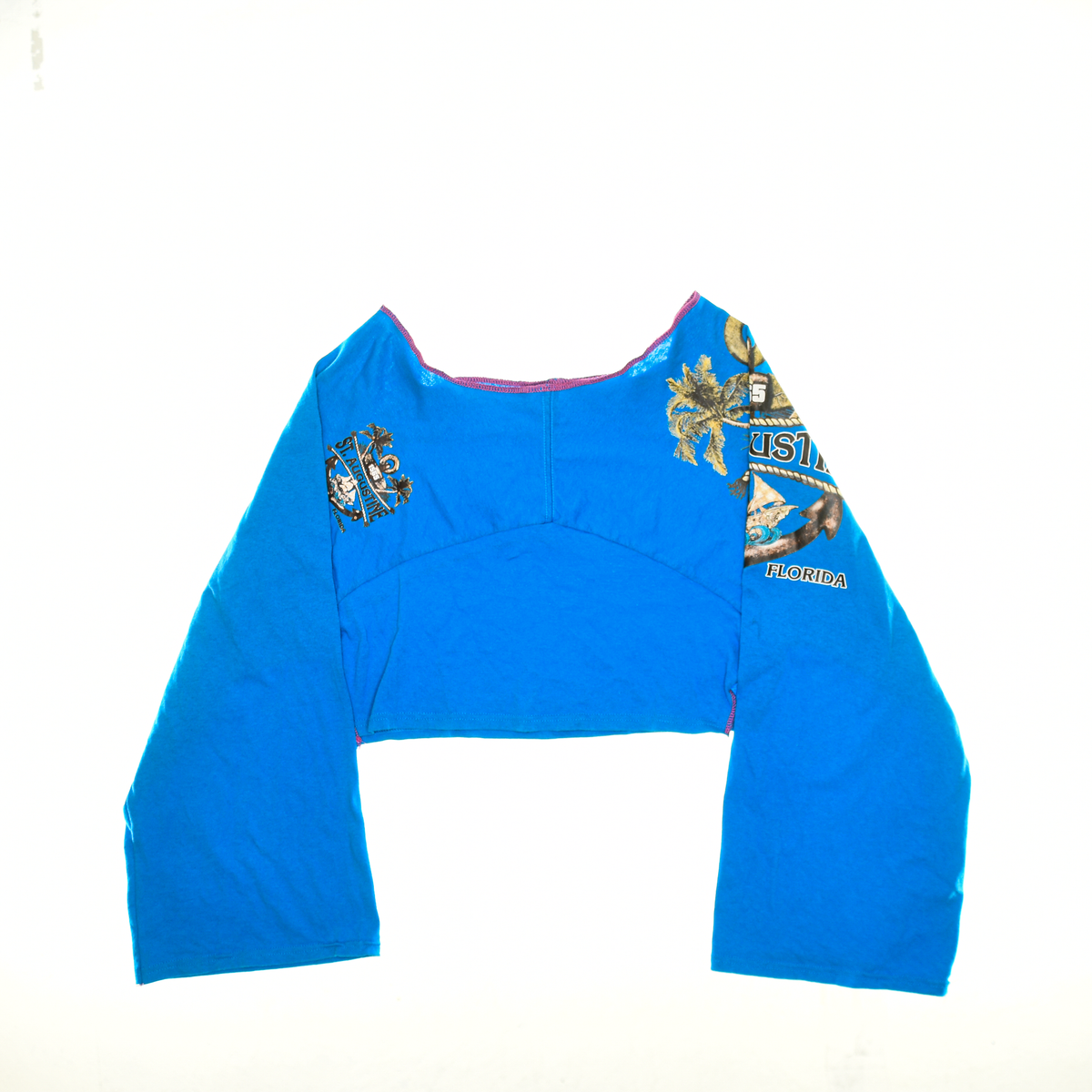 St. Augustine, FL Tourist Blue Reversible Crop Top