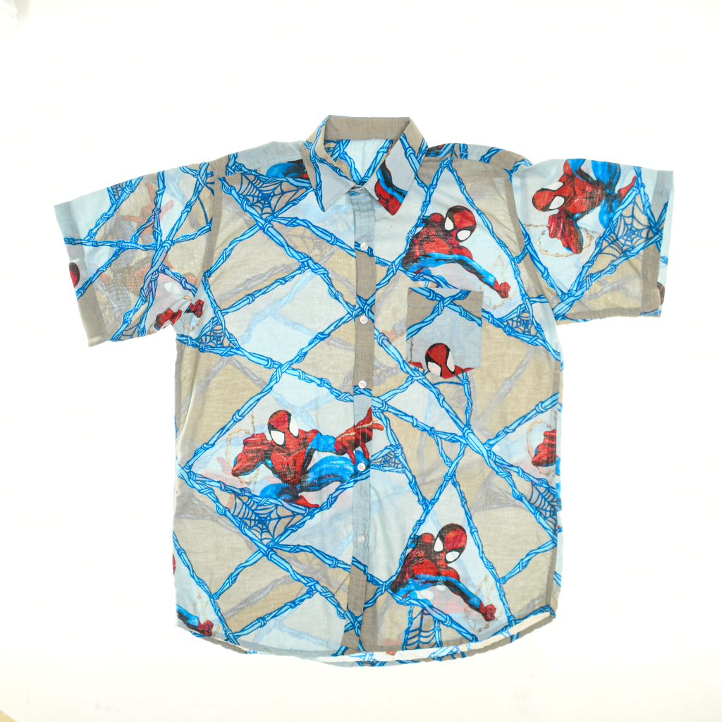 Spiderman Comic Bedsheet Button Up