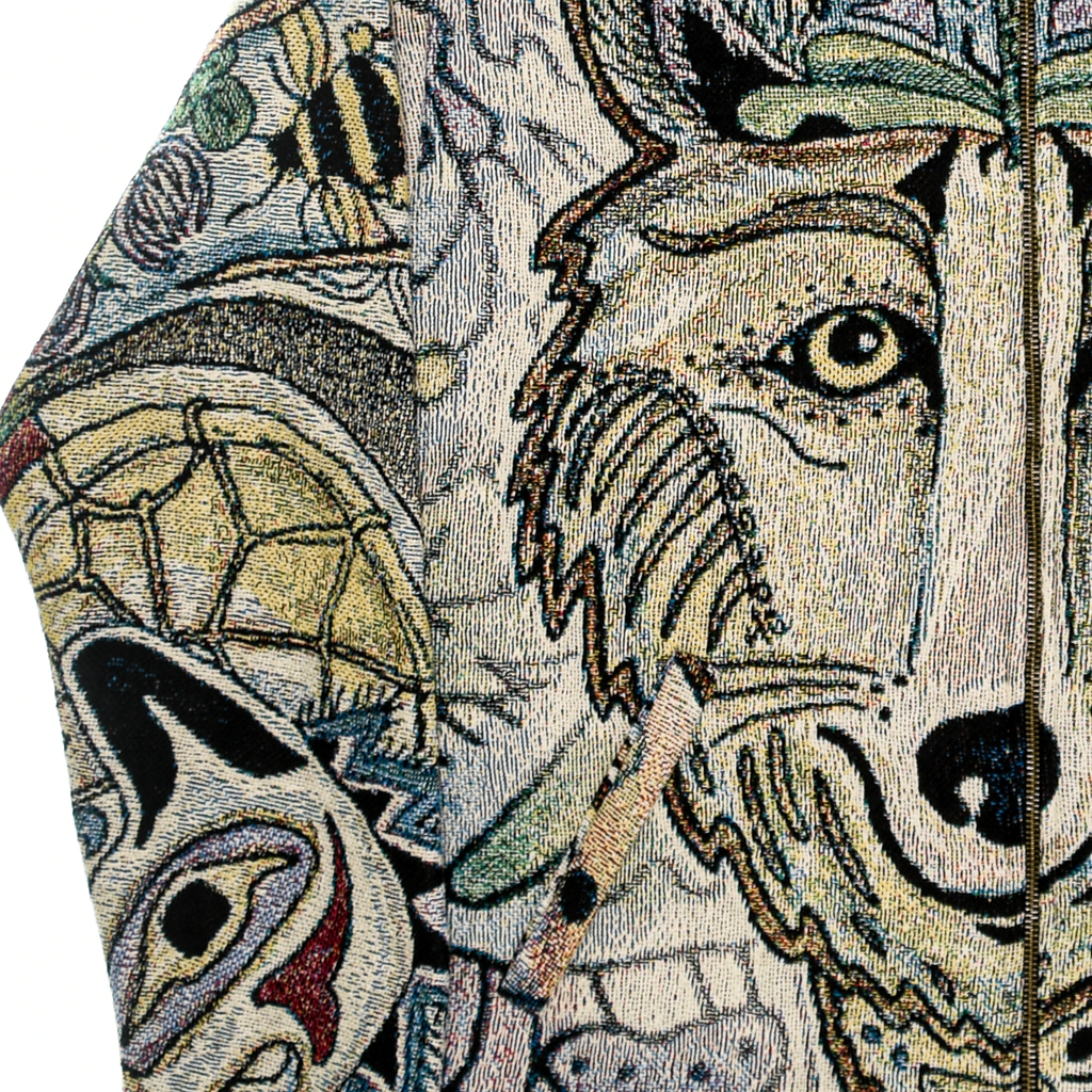 Artistic Forest Animals Double Tapestry Zip Through