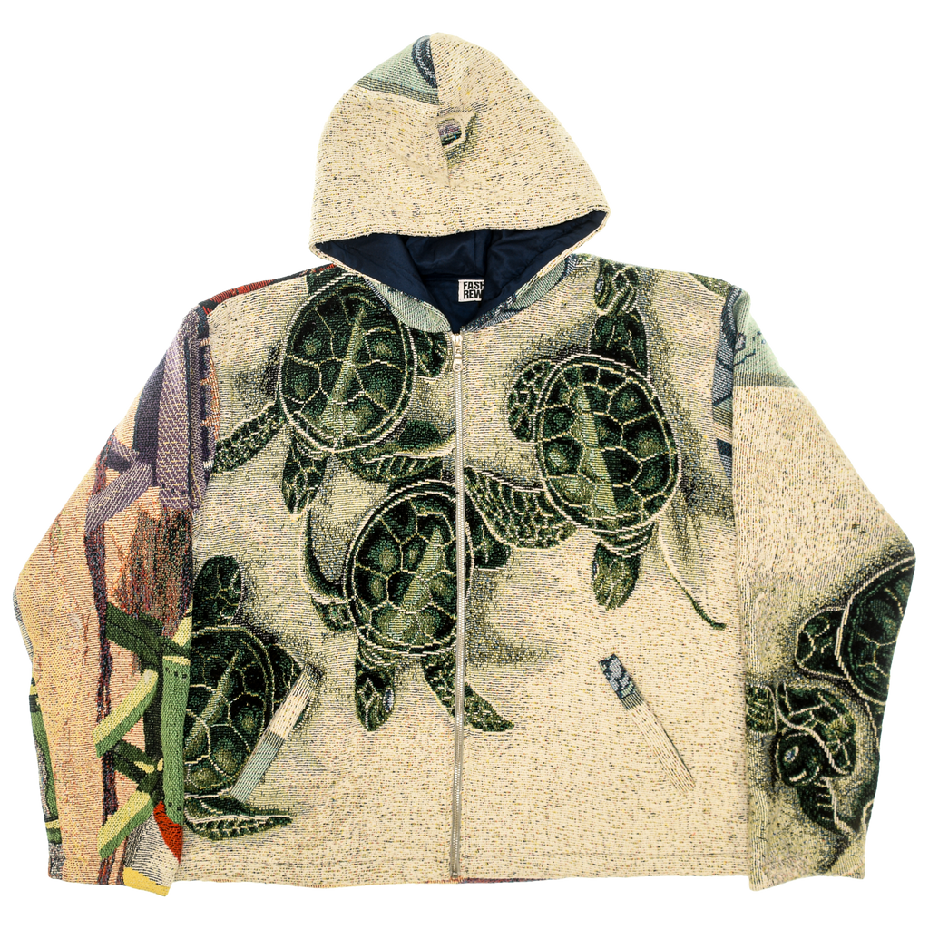 Seat Turtles and Beach Scene Heritage Tapestry Coat
