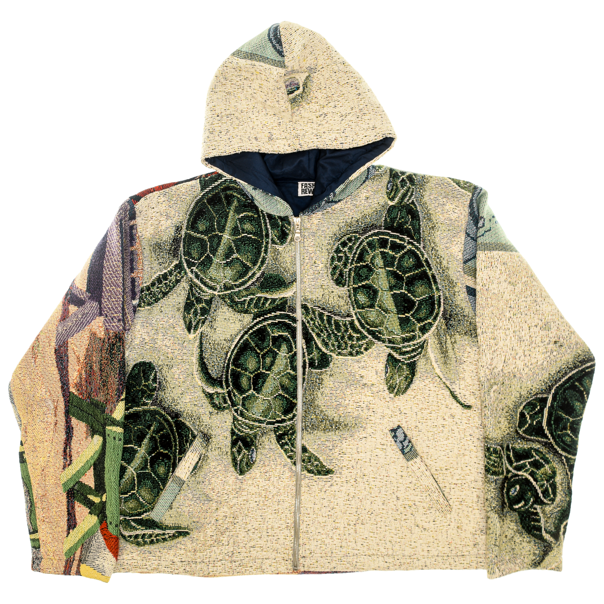 Seat Turtles and Beach Scene Heritage Tapestry Coat