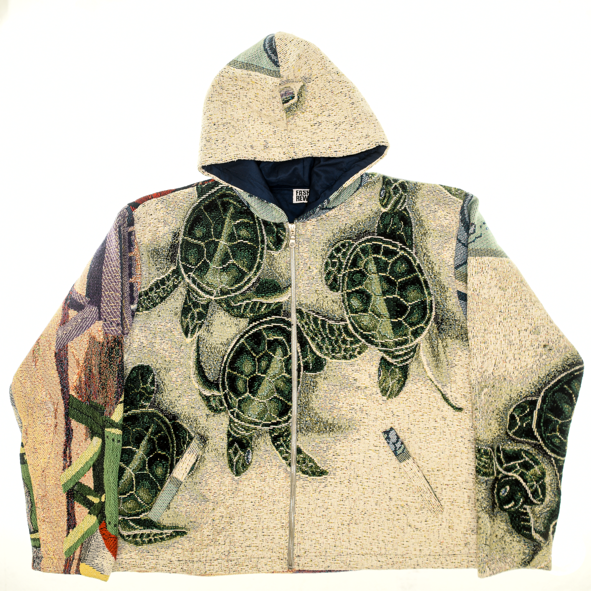 Seat Turtles and Beach Scene Heritage Tapestry Coat