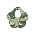 Tropical Green Leaves Flower Quilt Purse