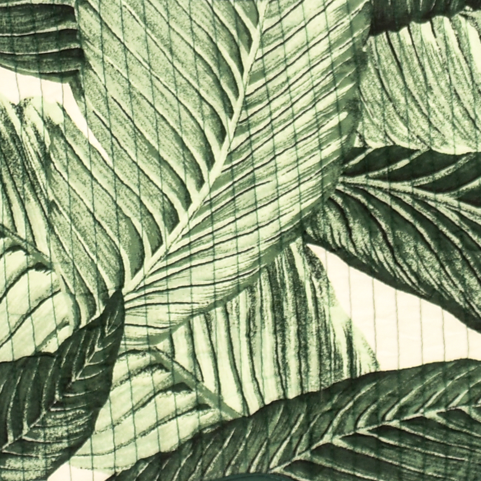 Tropical Green Leaves Flower Quilt Purse