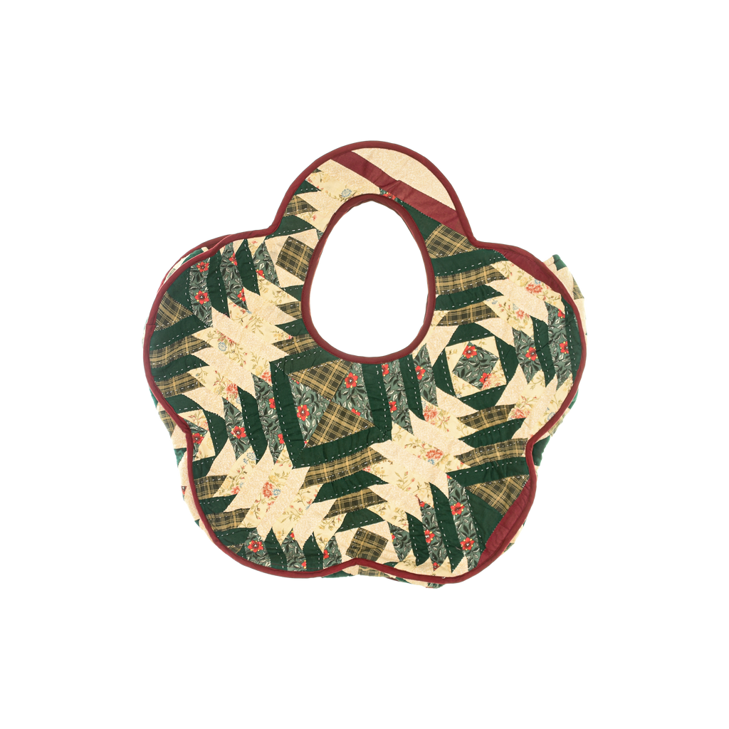 Green Log Cabin Flower Quilt Purse