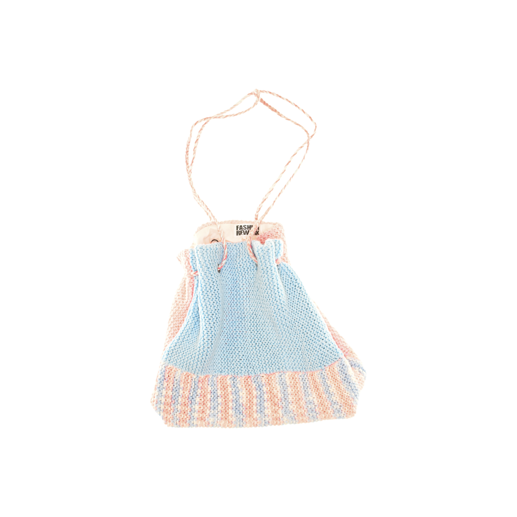 Baby Blue & Pink Crochet Cross Body Purse