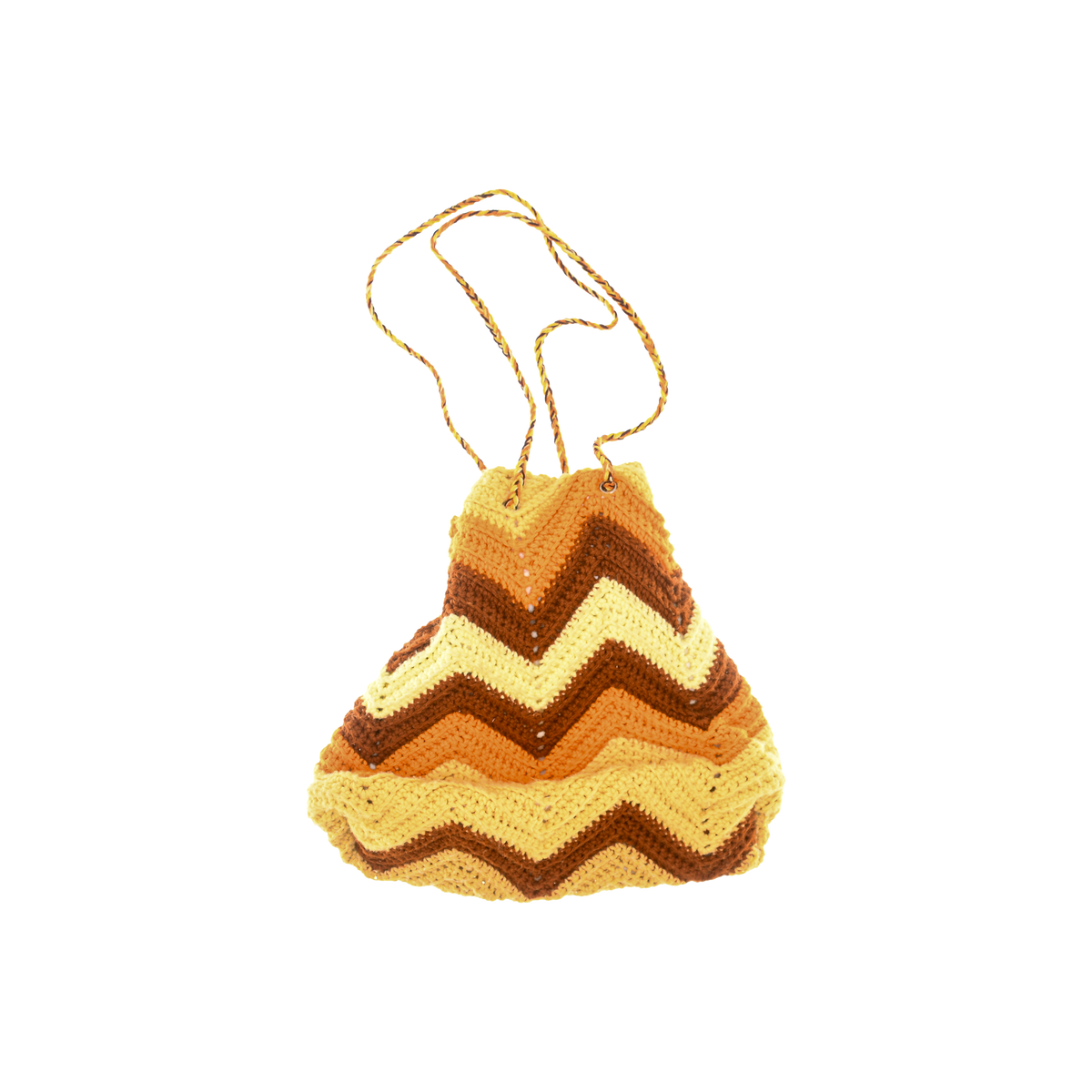70s Autumn Colored Crochet Cross Body Purse