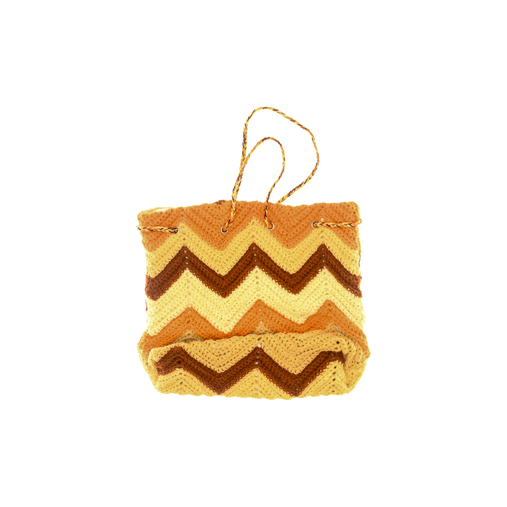 70s Autumn Colored Crochet Cross Body Purse