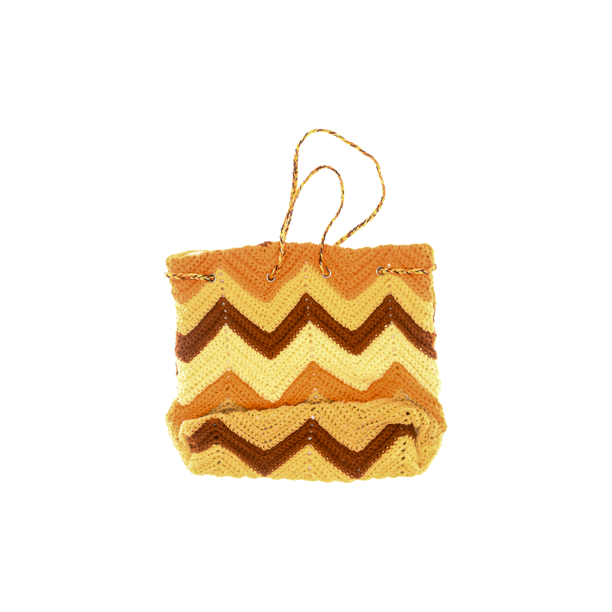 70s Autumn Colored Crochet Cross Body Purse