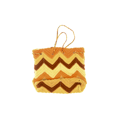 70s Autumn Colored Crochet Cross Body Purse