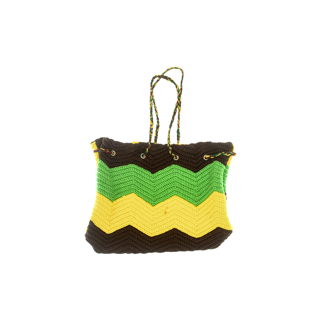 Jamaican Flag Inspired Colored Crochet Cross Body Purse