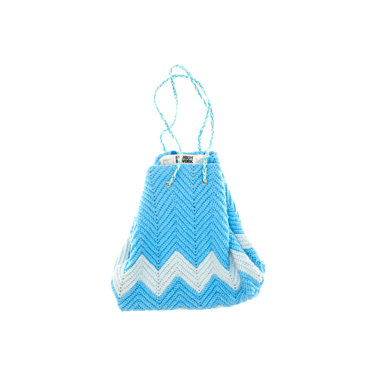 Blue Chevron Crochet Cross Body Purse