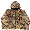 World Map Double Tapestry Zip Coat