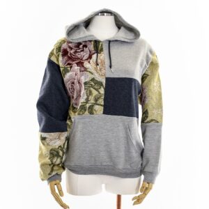 Sold Fashion ReWork Coming Up RosesTapestry Patchwork Hoodie